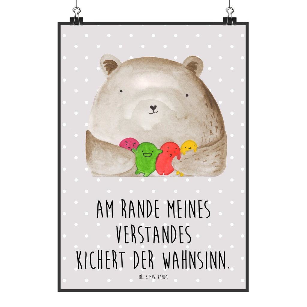 Poster Bär Gefühl Poster, Wandposter, Bild, Wanddeko, Küchenposter, Kinderposter, Wanddeko Bild, Raumdekoration, Wanddekoration, Handgemaltes Poster, Mr. & Mrs. Panda Poster, Designposter, Kunstdruck, Posterdruck, Bär, Teddy, Teddybär, Wahnsinn, Verrückt, Durchgedreht