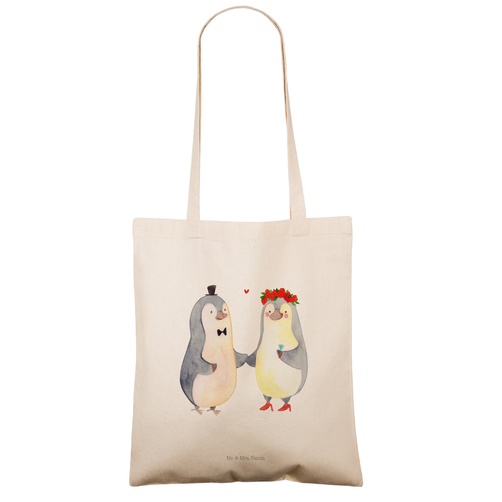 Tragetasche Pinguin Heirat Beuteltasche, Beutel, Einkaufstasche, Jutebeutel, Stoffbeutel, Tasche, Shopper, Umhängetasche, Strandtasche, Schultertasche, Stofftasche, Tragetasche, Badetasche, Jutetasche, Einkaufstüte, Laptoptasche, Liebe, Partner, Freund, Freundin, Ehemann, Ehefrau, Heiraten, Verlobung, Heiratsantrag, Liebesgeschenk, Jahrestag, Hocheitstag