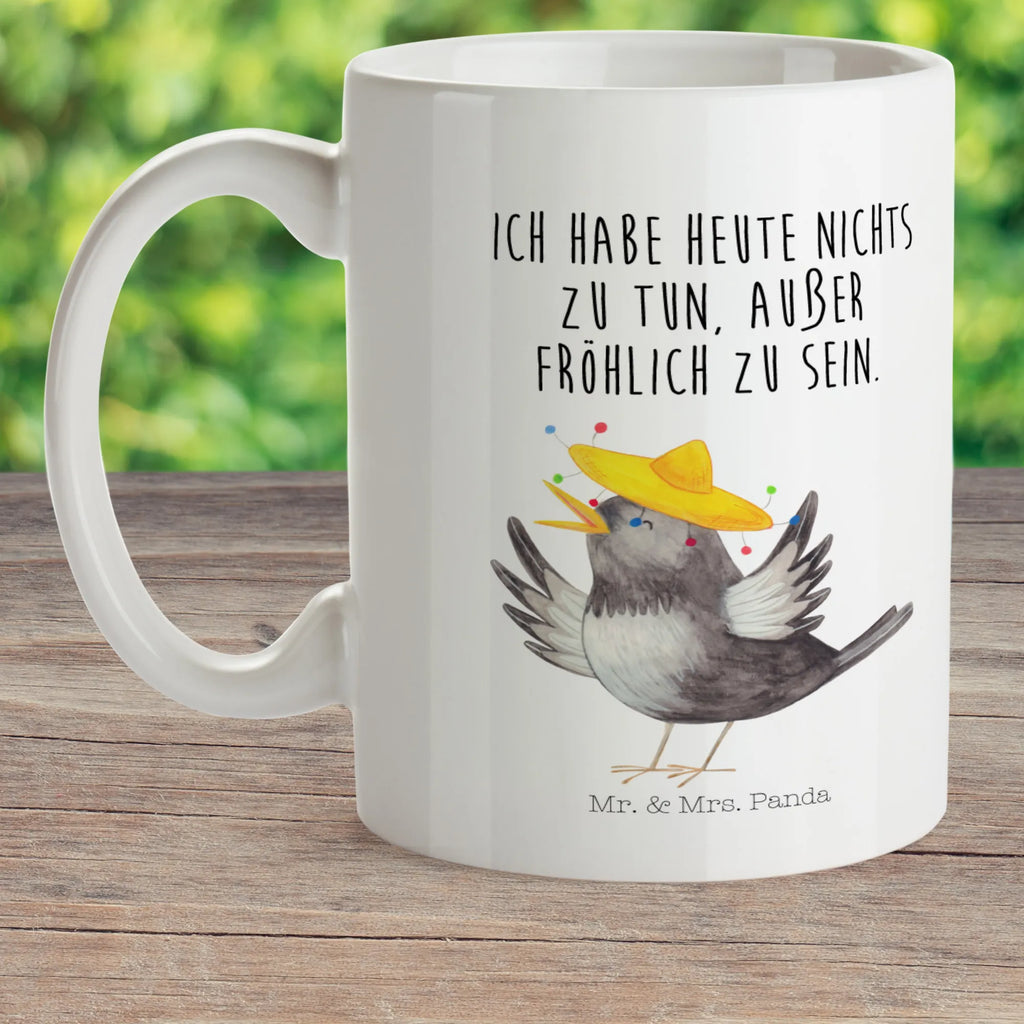 Kindertasse Rabe Sombrero Kindertasse, Kinder Tasse, Kunststoff Tasse, Kindergarten Tasse, Trinkbecher, Camping Becher, Kaffeetasse, Kunststoffbecher, Kindergartenbecher, Outdoorgeschirr, Kunststoffgeschirr, Reisebecher, Reisetasse, Kinderbecher, Bruchfeste Tasse, Bruchsichere Tasse, Plastik Tasse, Plastiktasse, Tiermotive, Gute Laune, lustige Sprüche, Tiere, Rabe, Vogel, Vögel, Spruch positiv, fröhlich sein, glücklich sein, Glück Spruch, froh, Elster, Motivation