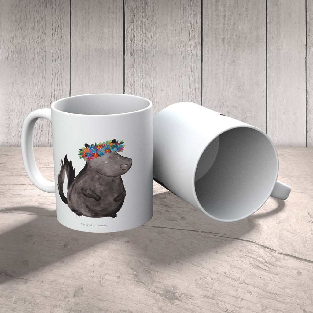 Kindertasse Stinktier Blumenmaedchen Kindertasse, Kinder Tasse, Kunststoff Tasse, Kindergarten Tasse, Trinkbecher, Camping Becher, Kaffeetasse, Kunststoffbecher, Kindergartenbecher, Outdoorgeschirr, Kunststoffgeschirr, Reisebecher, Reisetasse, Kinderbecher, Bruchfeste Tasse, Bruchsichere Tasse, Plastik Tasse, Plastiktasse, Stinktier, Skunk, Wildtier, Raubtier, Stinker, Stinki, Yoga, Namaste, Lebe, Liebe, Lache