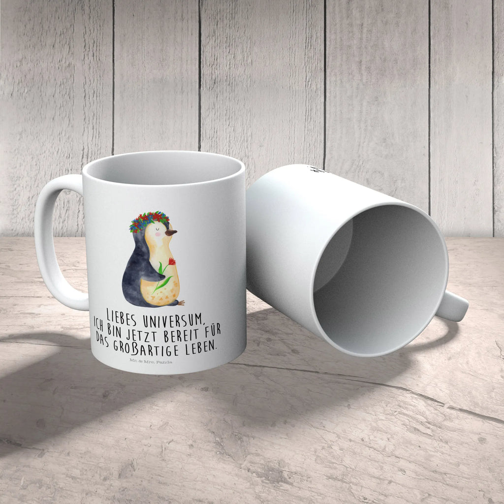 Kindertasse Pinguin Blumenkranz Kindertasse, Kinder Tasse, Kunststoff Tasse, Kindergarten Tasse, Trinkbecher, Camping Becher, Kaffeetasse, Kunststoffbecher, Kindergartenbecher, Outdoorgeschirr, Kunststoffgeschirr, Reisebecher, Reisetasse, Kinderbecher, Bruchfeste Tasse, Bruchsichere Tasse, Plastik Tasse, Plastiktasse, Pinguin, Pinguine, Blumenkranz, Universum, Leben, Wünsche, Ziele, Lebensziele, Motivation, Lebenslust, Liebeskummer, Geschenkidee