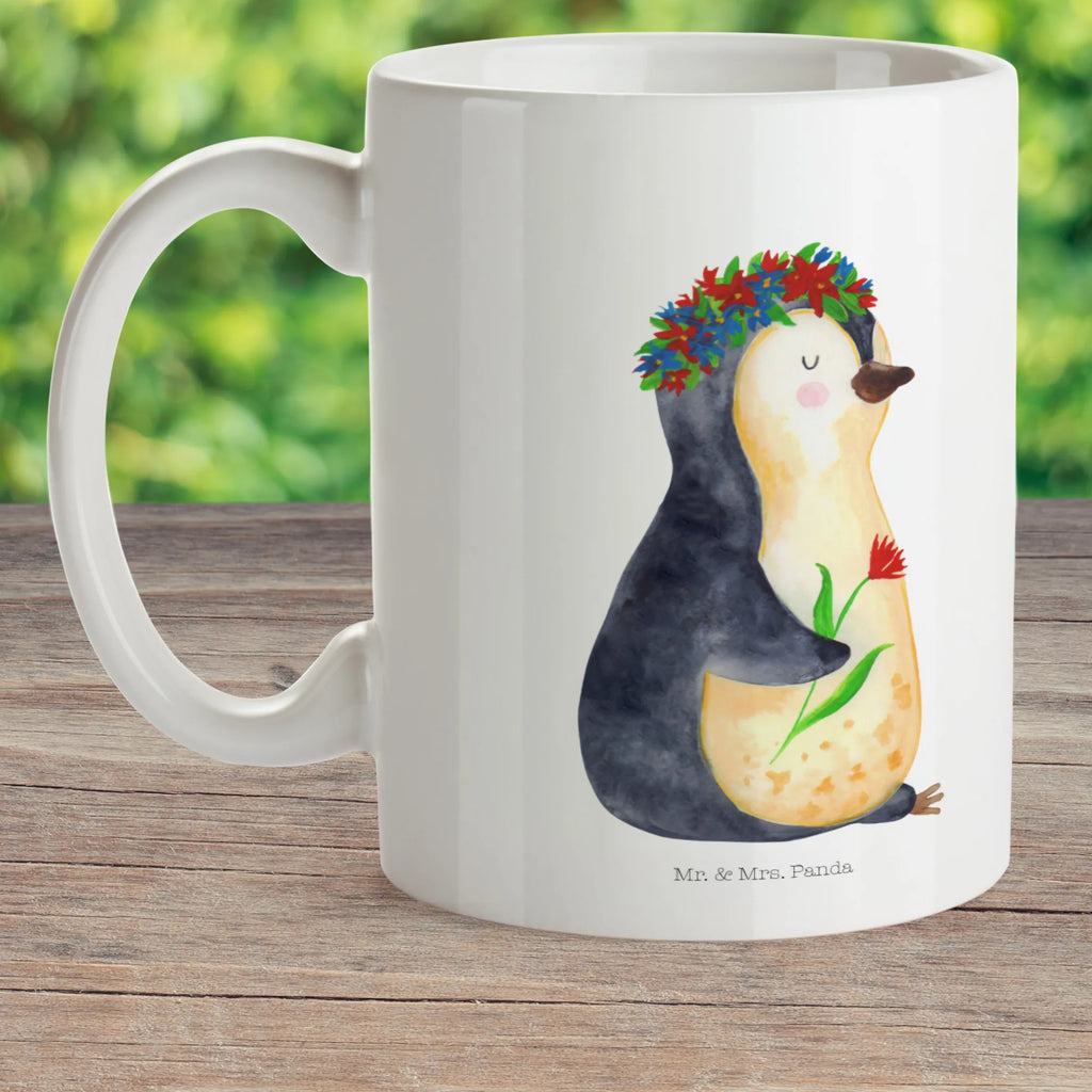 Kindertasse Pinguin Blumenkranz Kindertasse, Kinder Tasse, Kunststoff Tasse, Kindergarten Tasse, Trinkbecher, Camping Becher, Kaffeetasse, Kunststoffbecher, Kindergartenbecher, Outdoorgeschirr, Kunststoffgeschirr, Reisebecher, Reisetasse, Kinderbecher, Bruchfeste Tasse, Bruchsichere Tasse, Plastik Tasse, Plastiktasse, Pinguin, Pinguine, Blumenkranz, Universum, Leben, Wünsche, Ziele, Lebensziele, Motivation, Lebenslust, Liebeskummer, Geschenkidee