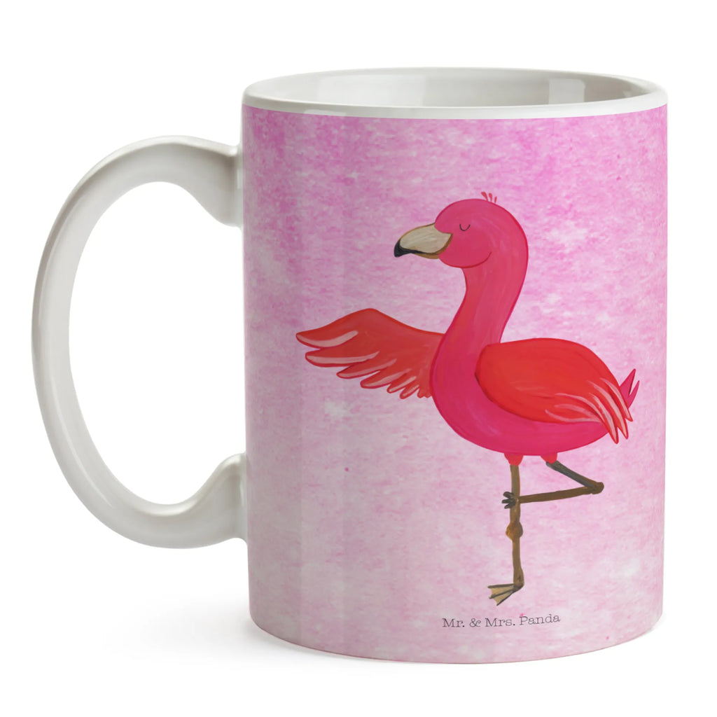 Tasse Flamingo Yoga Tasse, Kaffeetasse, Teetasse, Becher, Kaffeebecher, Teebecher, Keramiktasse, Porzellantasse, Büro Tasse, Geschenk Tasse, Tasse Sprüche, Tasse Motive, Kaffeetassen, Tasse bedrucken, Designer Tasse, Cappuccino Tassen, Schöne Teetassen, Flamingo, Vogel, Yoga, Namaste, Achtsamkeit, Yoga-Übung, Entspannung, Ärger, Aufregen, Tiefenentspannung