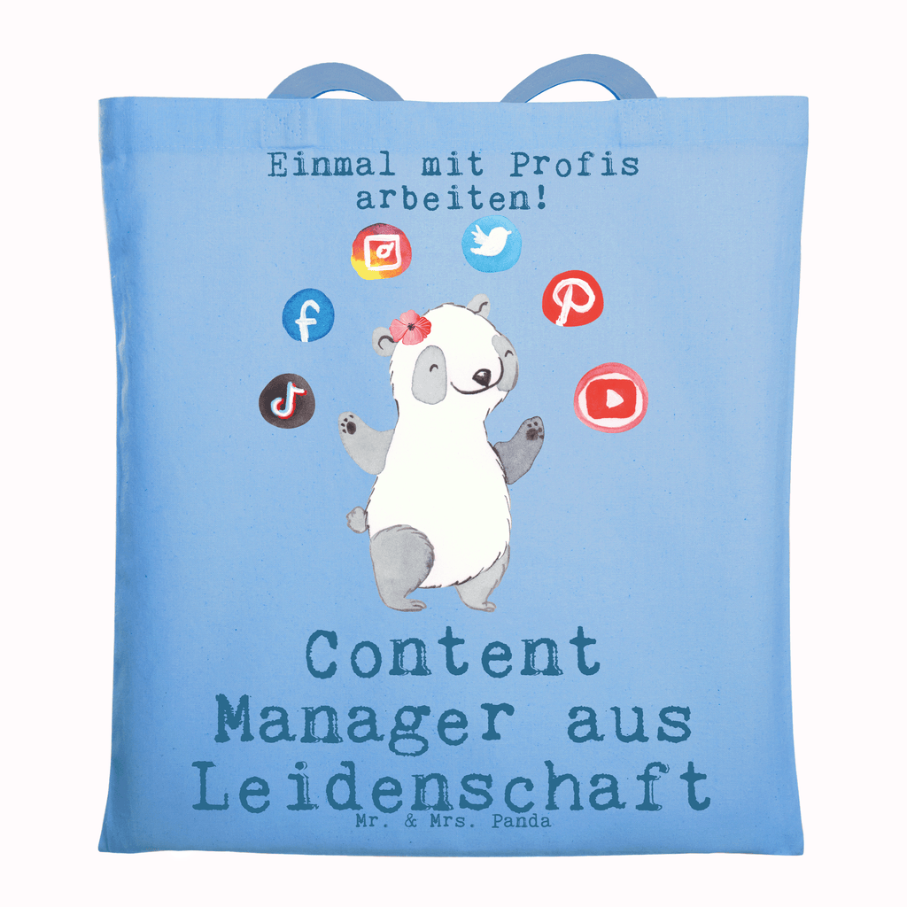 Tragetasche Content Manager aus Leidenschaft Beuteltasche, Beutel, Einkaufstasche, Jutebeutel, Stoffbeutel, Tasche, Shopper, Umhängetasche, Strandtasche, Schultertasche, Stofftasche, Tragetasche, Badetasche, Jutetasche, Einkaufstüte, Laptoptasche, Beruf, Ausbildung, Jubiläum, Abschied, Rente, Kollege, Kollegin, Geschenk, Schenken, Arbeitskollege, Mitarbeiter, Firma, Danke, Dankeschön