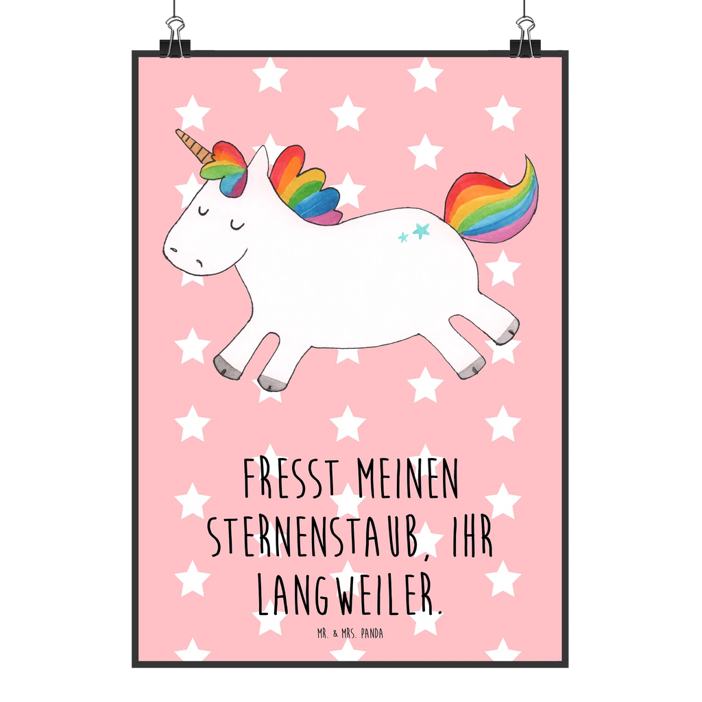 Poster Einhorn Happy Poster, Wandposter, Bild, Wanddeko, Küchenposter, Kinderposter, Wanddeko Bild, Raumdekoration, Wanddekoration, Handgemaltes Poster, Mr. & Mrs. Panda Poster, Designposter, Kunstdruck, Posterdruck, Einhorn, Einhörner, Einhorn Deko, Pegasus, Unicorn, glücklich, fröhlich, Spaß, Freude, Lebensfreude, witzig, spannend, Lächeln, Lachen