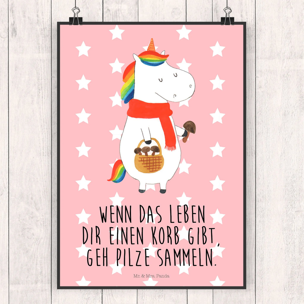 Poster Einhorn Pilz Poster, Wandposter, Bild, Wanddeko, Küchenposter, Kinderposter, Wanddeko Bild, Raumdekoration, Wanddekoration, Handgemaltes Poster, Mr. & Mrs. Panda Poster, Designposter, Kunstdruck, Posterdruck, Einhorn, Einhörner, Einhorn Deko, Unicorn, Pilze, Pilzsammler, Motivation, Spruch, Liebeskummer