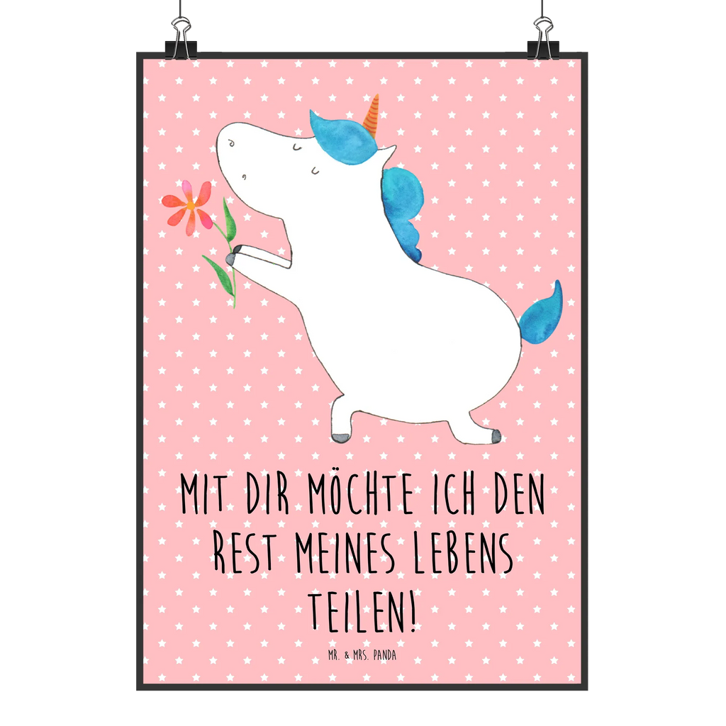 Poster Einhorn Blume Poster, Wandposter, Bild, Wanddeko, Küchenposter, Kinderposter, Wanddeko Bild, Raumdekoration, Wanddekoration, Handgemaltes Poster, Mr. & Mrs. Panda Poster, Designposter, Kunstdruck, Posterdruck, Einhorn, Einhörner, Einhorn Deko, Unicorn, Liebe, Liebesbeweis, Antrag, Heiratsantrag, Verlobung, Ehepaar, Pärchen, Partner, Freund, Freundin, Ehe, heiraten