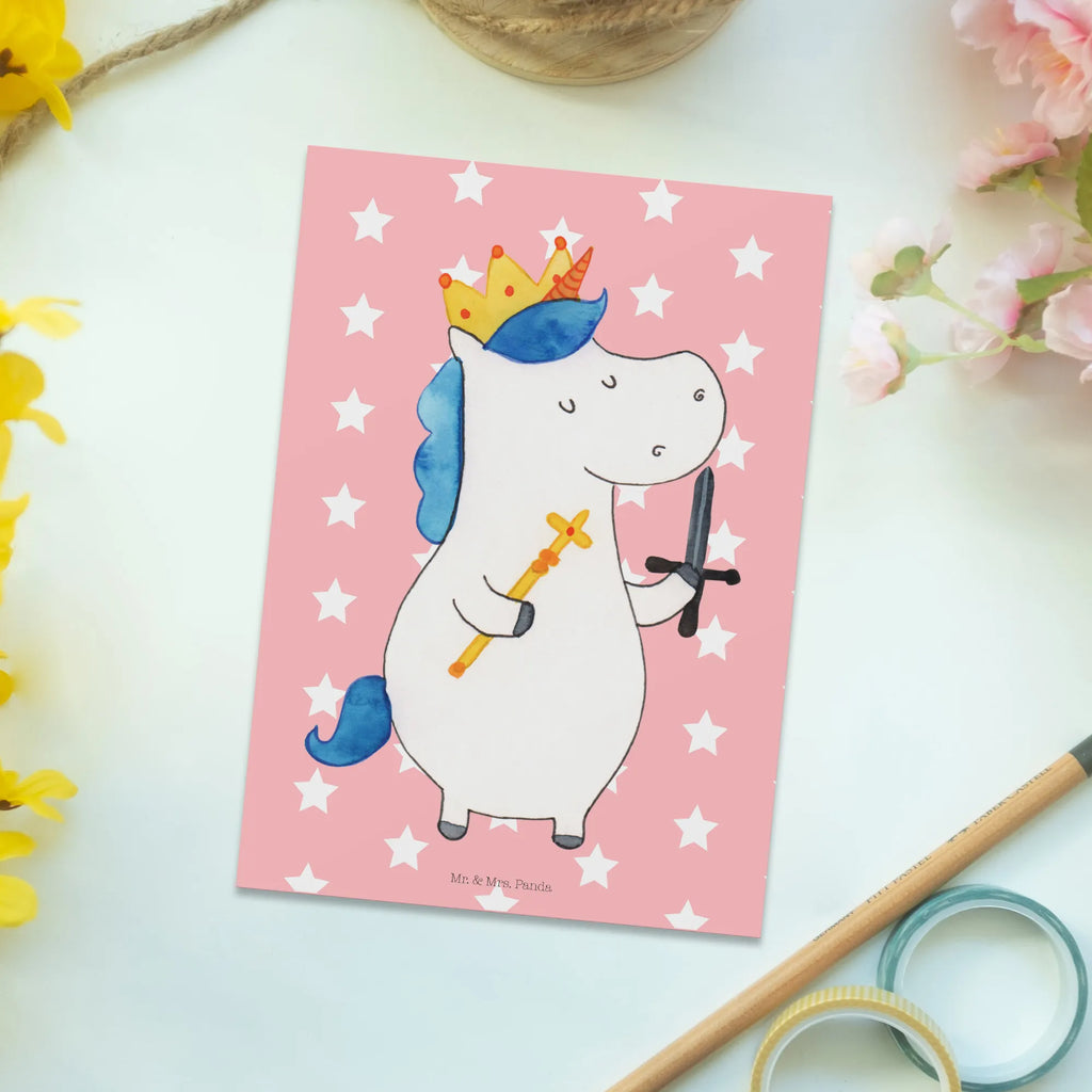 Postkarte Einhorn König mit Schwert Postkarte, Karte, Geschenkkarte, Grußkarte, Einladung, Ansichtskarte, Geburtstagskarte, Einladungskarte, Dankeskarte, Ansichtskarten, Einladung Geburtstag, Einladungskarten Geburtstag, Einhorn, Einhörner, Einhorn Deko, Pegasus, Unicorn, König, Ritter, Mittelalter