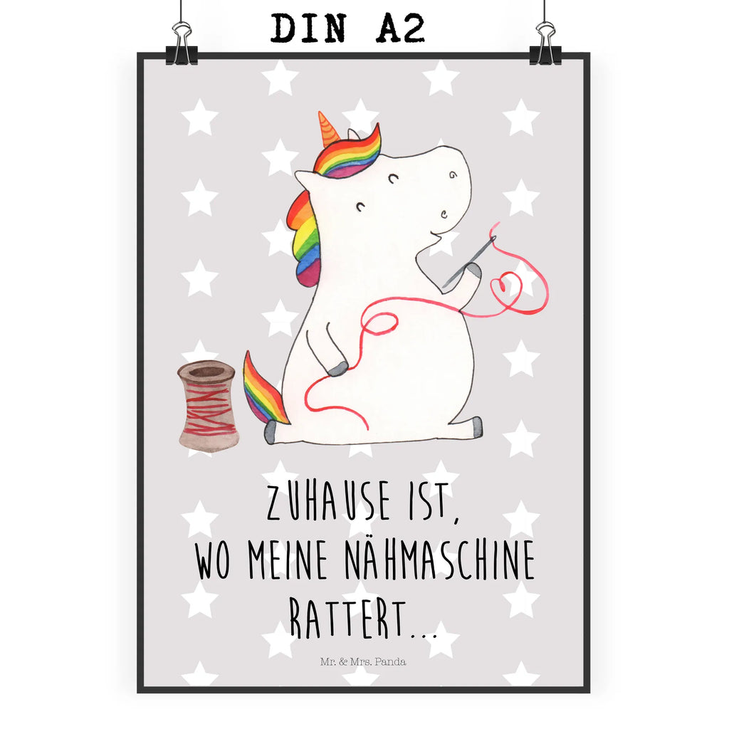 Poster Einhorn Näherin Poster, Wandposter, Bild, Wanddeko, Küchenposter, Kinderposter, Wanddeko Bild, Raumdekoration, Wanddekoration, Handgemaltes Poster, Mr. & Mrs. Panda Poster, Designposter, Kunstdruck, Posterdruck, Einhorn, Einhörner, Einhorn Deko, Pegasus, Unicorn, Näherin, nähen, Mädchen, Freundin, Häkeln, Stricken, basteln, Nähzimmer