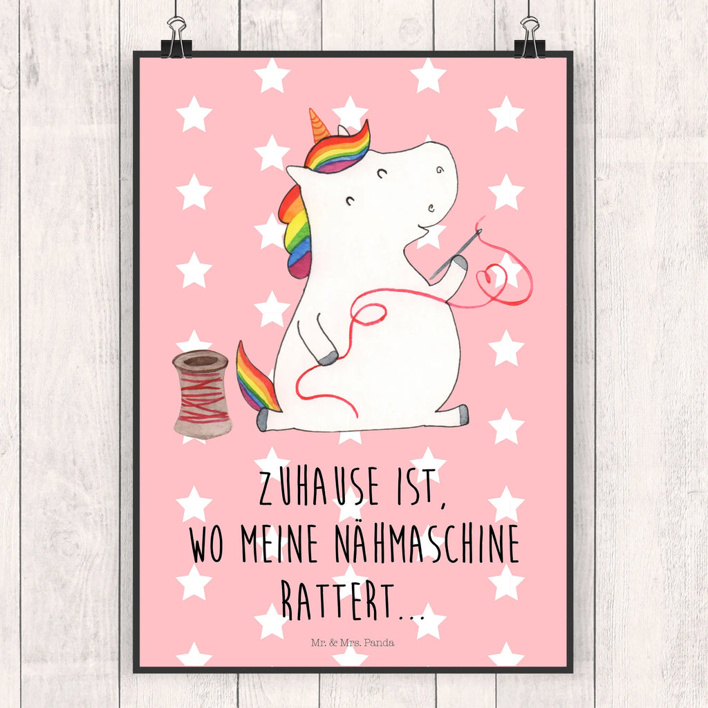 Poster Einhorn Näherin Poster, Wandposter, Bild, Wanddeko, Küchenposter, Kinderposter, Wanddeko Bild, Raumdekoration, Wanddekoration, Handgemaltes Poster, Mr. & Mrs. Panda Poster, Designposter, Kunstdruck, Posterdruck, Einhorn, Einhörner, Einhorn Deko, Pegasus, Unicorn, Näherin, nähen, Mädchen, Freundin, Häkeln, Stricken, basteln, Nähzimmer