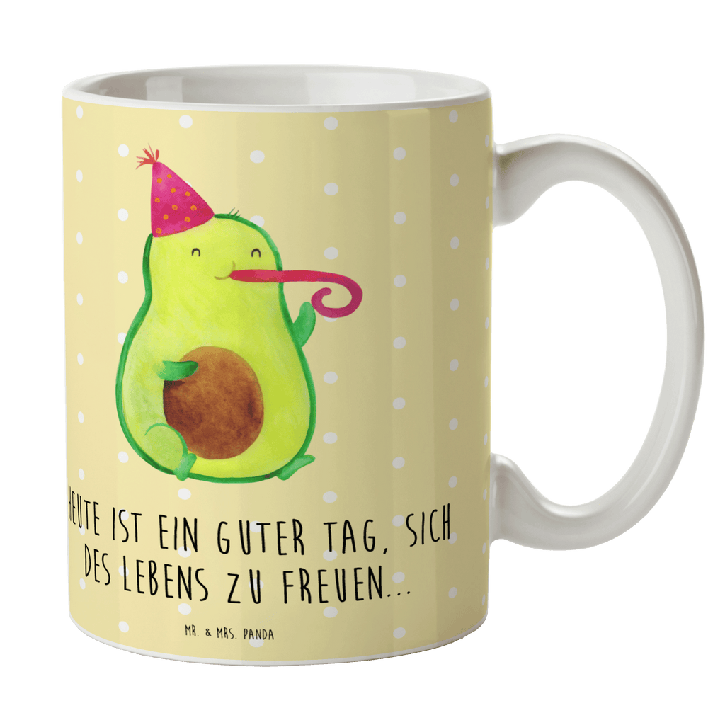 Tasse Avocado Feier Tasse, Kaffeetasse, Teetasse, Becher, Kaffeebecher, Teebecher, Keramiktasse, Porzellantasse, Büro Tasse, Geschenk Tasse, Tasse Sprüche, Tasse Motive, Kaffeetassen, Tasse bedrucken, Designer Tasse, Cappuccino Tassen, Schöne Teetassen, Avocado, Veggie, Vegan, Gesund, Party, Feierlichkeit, Feier, Fete, Geburtstag, Gute Laune, Tröte