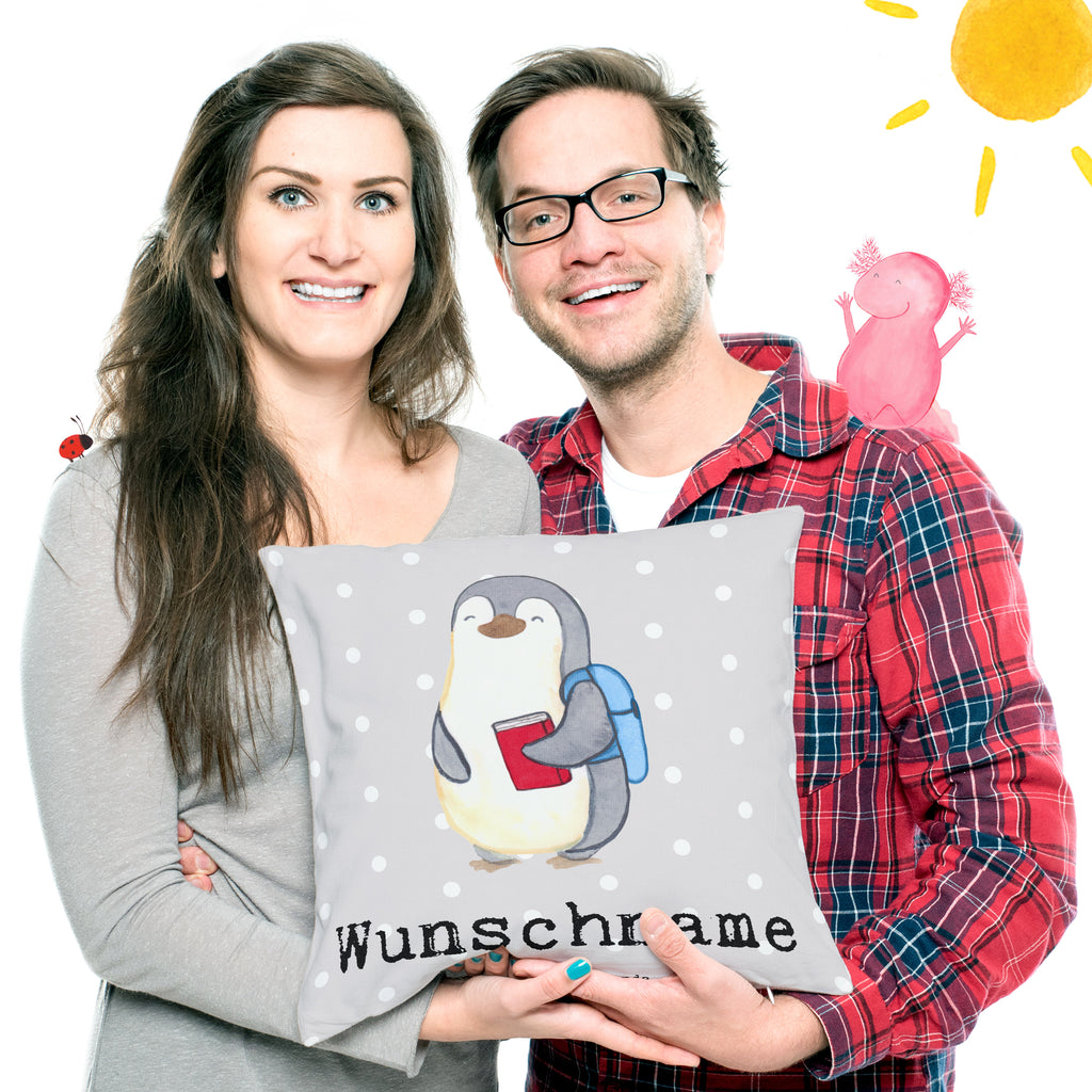 Personalisiertes Kissen Pinguin Bester Enkel der Welt Kissen, personalisiert, Name, Wunschname, bedrucken, Kopfkissen, für, Dankeschön, Geschenk, Schenken, Geburtstag, Geburtstagsgeschenk, Geschenkidee, Danke, Bedanken, Mitbringsel, Freude machen, Geschenktipp, Enkel, Enkelkind, Enkelsohn, Oma, Opa, Kind von Tochter, Kind von Sohn, Taufe, Großsohn