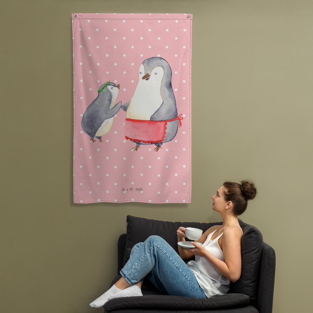 Wandteppich Pinguin mit Kind Wandbehang, Dekoration, Boho, Wandteppich, Wandtuch, Wanddeko, Tapisserie, Tapestry, Wandbild, Textil-Kunst, Schmuck-Wandbehang, Wand Deko, Kinderzimmer, Kinderzimmer Wand, Kinderzimmer Deko, Kinderzimmer Wanddeko, Familie, Vatertag, Muttertag, Bruder, Schwester, Mama, Papa, Oma, Opa, Geschenk, Mami, Mutti, Mutter, Geburststag