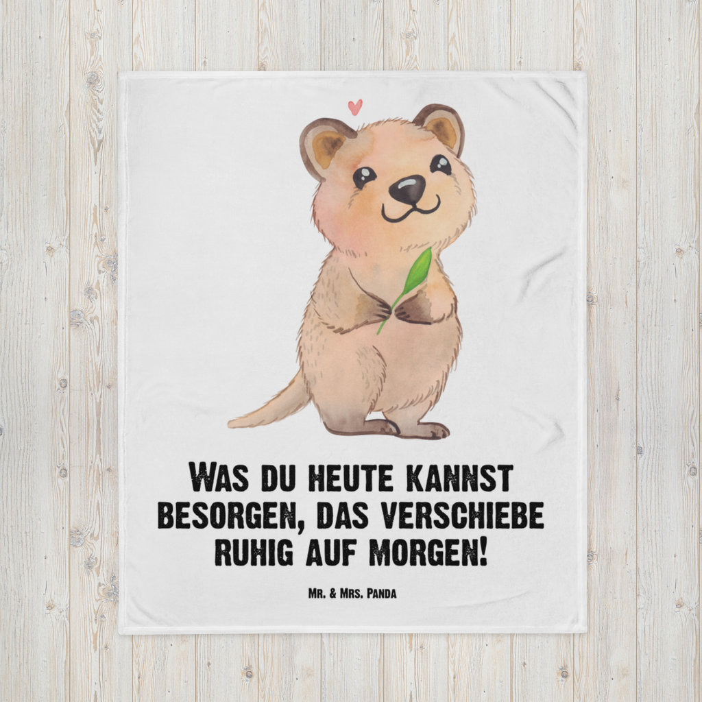 Kuscheldecke Quokka Happy Decke, Wohndecke, Tagesdecke, Wolldecke, Sofadecke, Tiermotive, Gute Laune, lustige Sprüche, Tiere, Quokka, Verschieben, Aufschieberitis, Lustiger Spruch, Niedliches Tier, Dinge erledigen