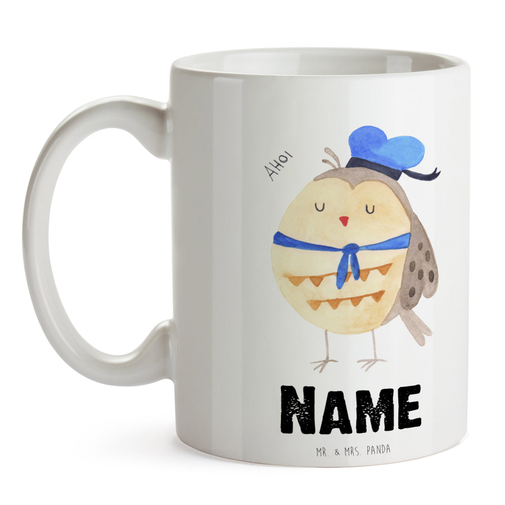 Personalisierte Tasse Eule Matrosen Personalisierte Tasse, Namenstasse, Wunschname, Personalisiert, Tasse, Namen, Drucken, Tasse mit Namen, Eule, Eule Spruch, Eule Deko, Owl, Wortspiel lustig, Matrose, Freundin, Ehe, Seefahrer, Heimathafen, Hochzeitstag Geschenk