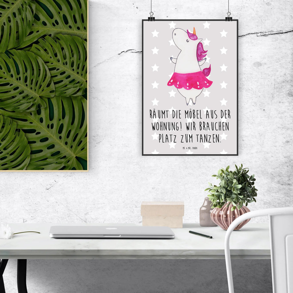 Poster Einhorn Ballerina Poster, Wandposter, Bild, Wanddeko, Küchenposter, Kinderposter, Wanddeko Bild, Raumdekoration, Wanddekoration, Handgemaltes Poster, Mr. & Mrs. Panda Poster, Designposter, Kunstdruck, Posterdruck, Einhorn, Einhörner, Einhorn Deko, Pegasus, Unicorn, Tanzen, Ballerina, Party, Wohnung, Spaß, Feiern, Geburtstag, Tänzerin, Lebenslust, Lebensfreude