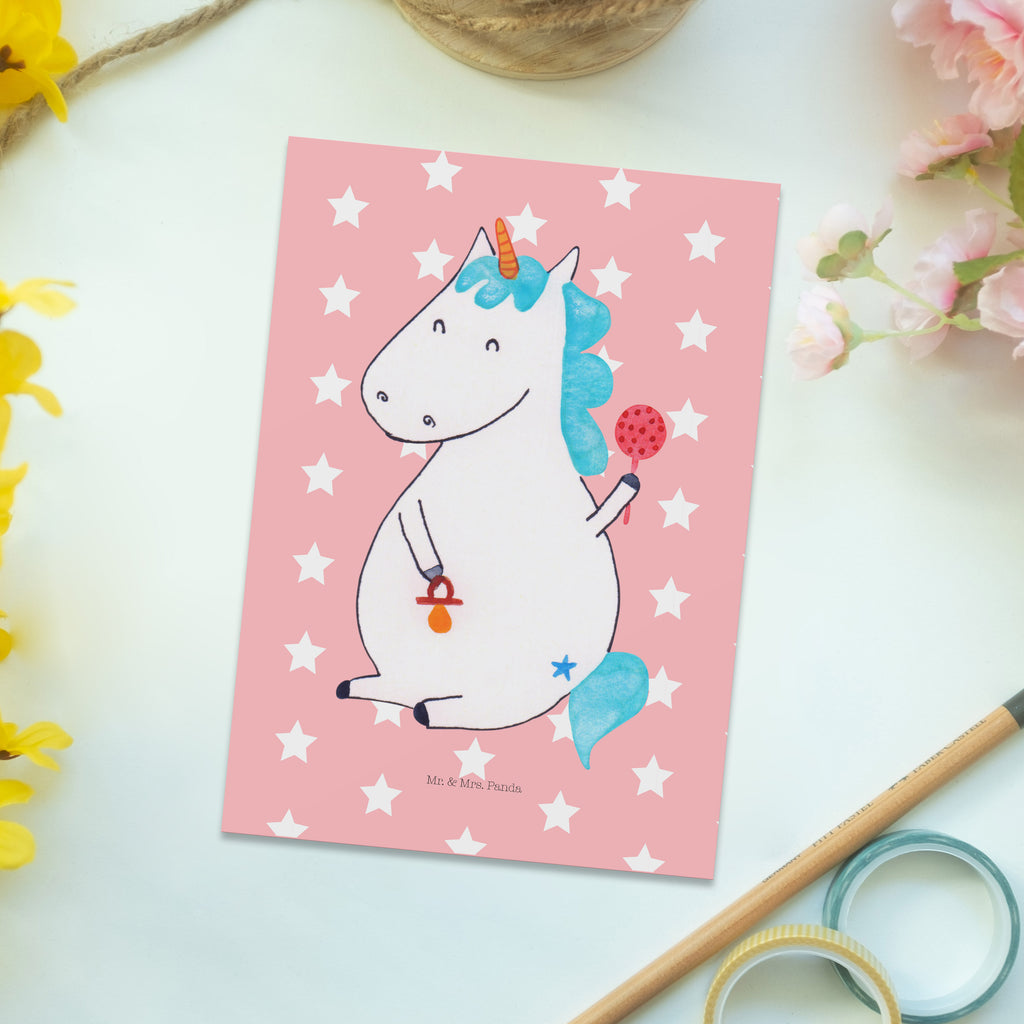 Postkarte Einhorn Baby Postkarte, Karte, Geschenkkarte, Grußkarte, Einladung, Ansichtskarte, Geburtstagskarte, Einladungskarte, Dankeskarte, Ansichtskarten, Einladung Geburtstag, Einladungskarten Geburtstag, Einhorn, Einhörner, Einhorn Deko, Pegasus, Unicorn, Mutter, Geburt, Geburtstag, erstes Kind, Baby, Babyglück, Nachwuchs, Eltern, Party, Kind, Schnuller