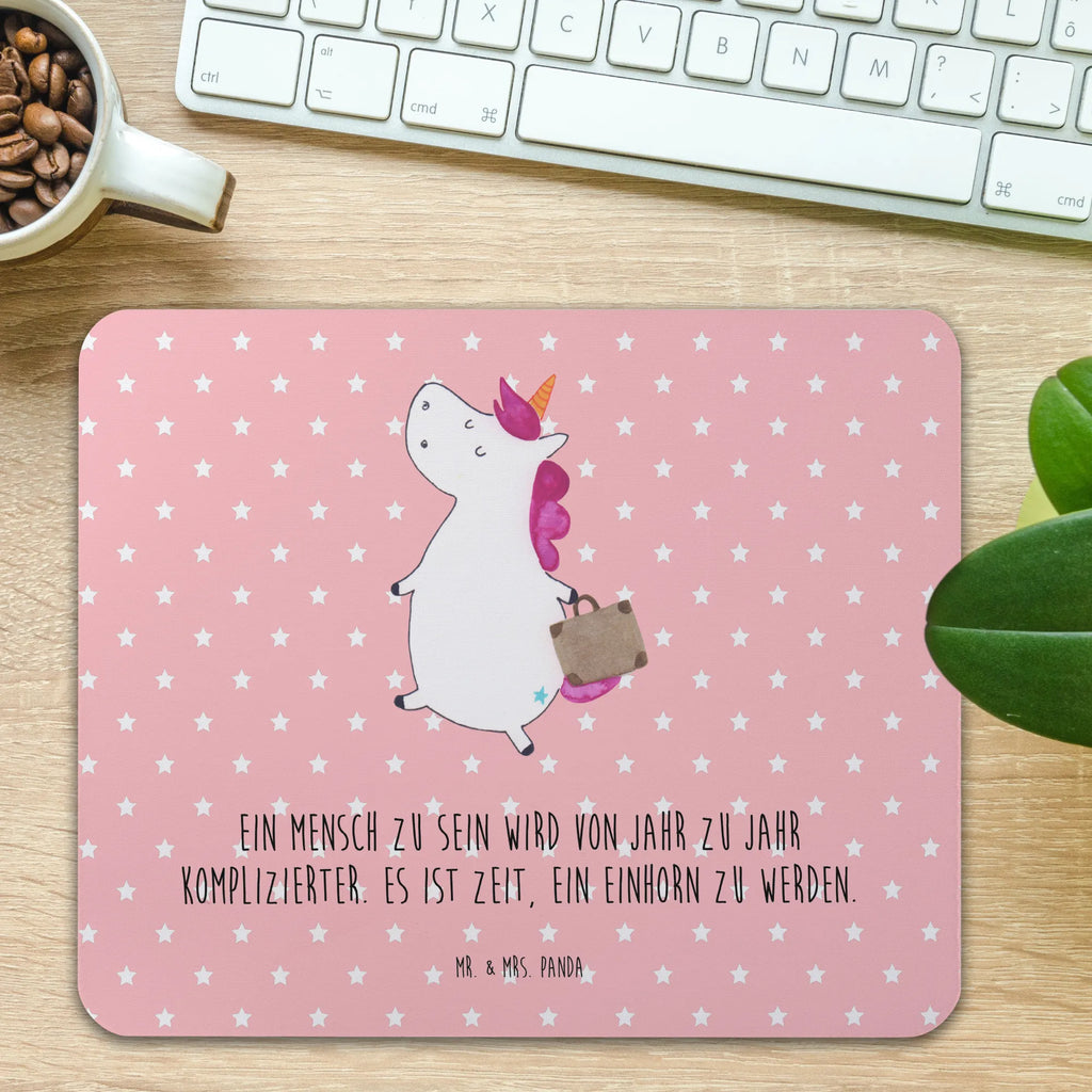 Mauspad Einhorn Koffer Mousepad, Computer zubehör, Büroausstattung, PC Zubehör, Arbeitszimmer, Mauspad, Einzigartiges Mauspad, Designer Mauspad, Mausunterlage, Mauspad Büro, Einhorn, Einhörner, Einhorn Deko, Unicorn, unicorn, Koffer, Verreisen, Reise, Gepäck, Abenteuer, Erwachsen, Kind, albern, Spaß, lustig, witzig