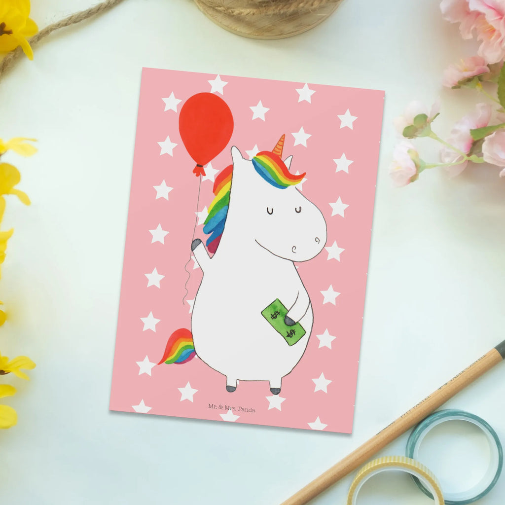 Postkarte Einhorn Luftballon Postkarte, Karte, Geschenkkarte, Grußkarte, Einladung, Ansichtskarte, Geburtstagskarte, Einladungskarte, Dankeskarte, Ansichtskarten, Einladung Geburtstag, Einladungskarten Geburtstag, Einhorn, Einhörner, Einhorn Deko, Pegasus, Unicorn, Luftballon, Geld, Lebenslust, Freude, Geschenk, Freundin