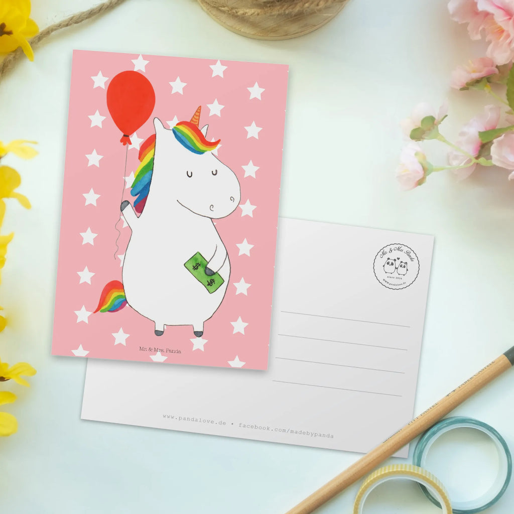 Postkarte Einhorn Luftballon Postkarte, Karte, Geschenkkarte, Grußkarte, Einladung, Ansichtskarte, Geburtstagskarte, Einladungskarte, Dankeskarte, Ansichtskarten, Einladung Geburtstag, Einladungskarten Geburtstag, Einhorn, Einhörner, Einhorn Deko, Pegasus, Unicorn, Luftballon, Geld, Lebenslust, Freude, Geschenk, Freundin