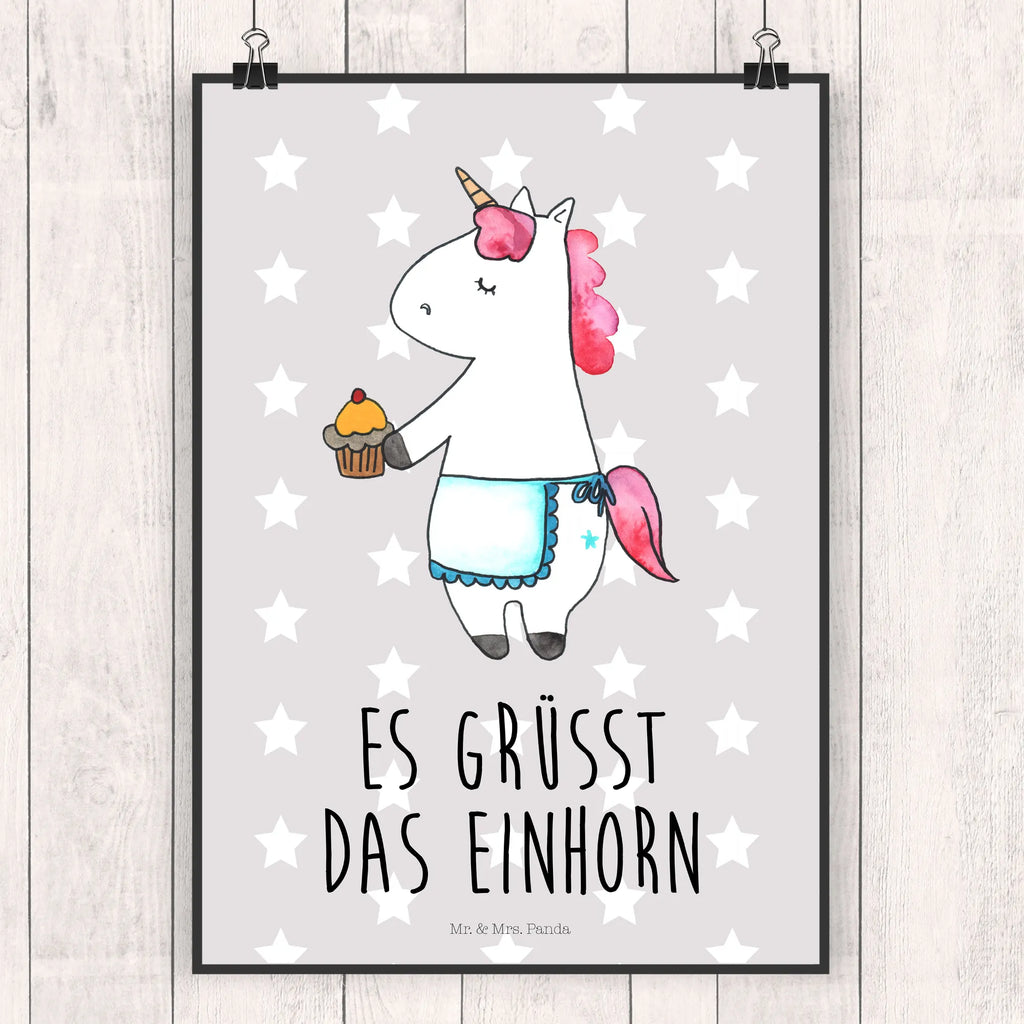 Poster Einhorn Muffin Poster, Wandposter, Bild, Wanddeko, Küchenposter, Kinderposter, Wanddeko Bild, Raumdekoration, Wanddekoration, Handgemaltes Poster, Mr. & Mrs. Panda Poster, Designposter, Kunstdruck, Posterdruck, Einhorn, Einhörner, Einhorn Deko, Unicorn, Geburtstag, Backen, Muffin, Kekse, Geburtstagsgrüße, Glückwünsche, Liebesgrüße, Grüße