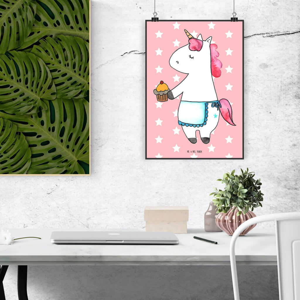 Poster Einhorn Muffin Poster, Wandposter, Bild, Wanddeko, Küchenposter, Kinderposter, Wanddeko Bild, Raumdekoration, Wanddekoration, Handgemaltes Poster, Mr. & Mrs. Panda Poster, Designposter, Kunstdruck, Posterdruck, Einhorn, Einhörner, Einhorn Deko, Unicorn, Geburtstag, Backen, Muffin, Kekse, Geburtstagsgrüße, Glückwünsche, Liebesgrüße, Grüße