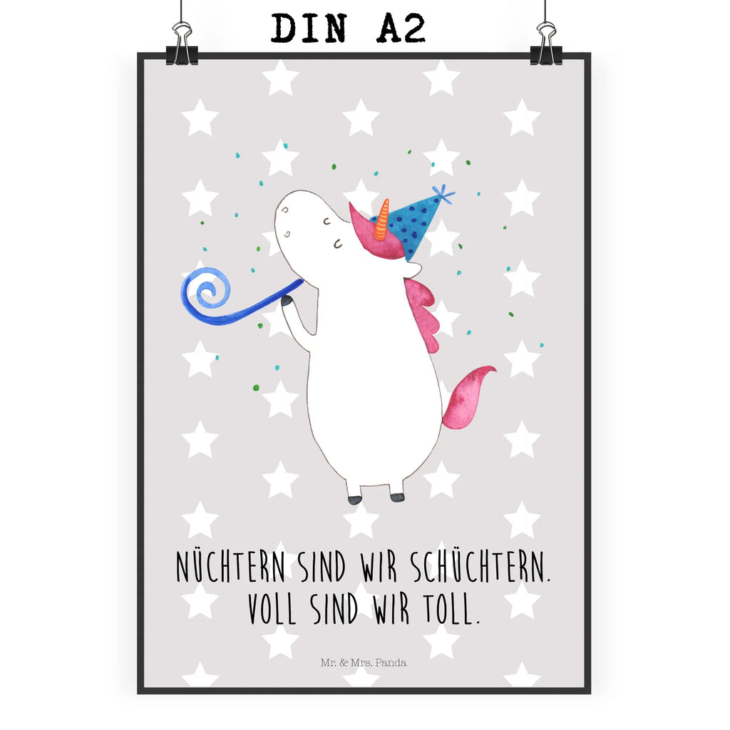 Poster Einhorn Party Poster, Wandposter, Bild, Wanddeko, Küchenposter, Kinderposter, Wanddeko Bild, Raumdekoration, Wanddekoration, Handgemaltes Poster, Mr. & Mrs. Panda Poster, Designposter, Kunstdruck, Posterdruck, Einhorn, Einhörner, Einhorn Deko, Pegasus, Unicorn, Glitzer, Konfetti, Party, Geburtstag, Feier, Fest, Alkohol, Disco, Club