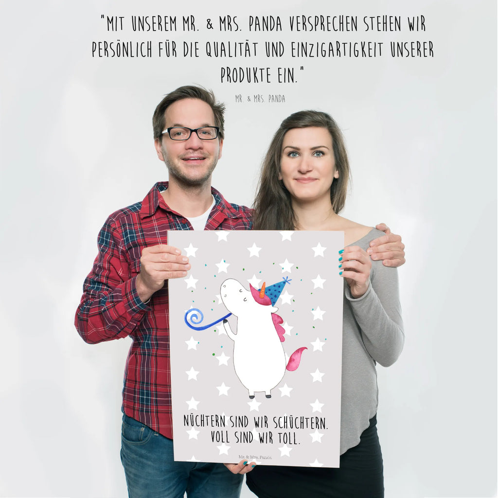 Poster Einhorn Party Poster, Wandposter, Bild, Wanddeko, Küchenposter, Kinderposter, Wanddeko Bild, Raumdekoration, Wanddekoration, Handgemaltes Poster, Mr. & Mrs. Panda Poster, Designposter, Kunstdruck, Posterdruck, Einhorn, Einhörner, Einhorn Deko, Pegasus, Unicorn, Glitzer, Konfetti, Party, Geburtstag, Feier, Fest, Alkohol, Disco, Club