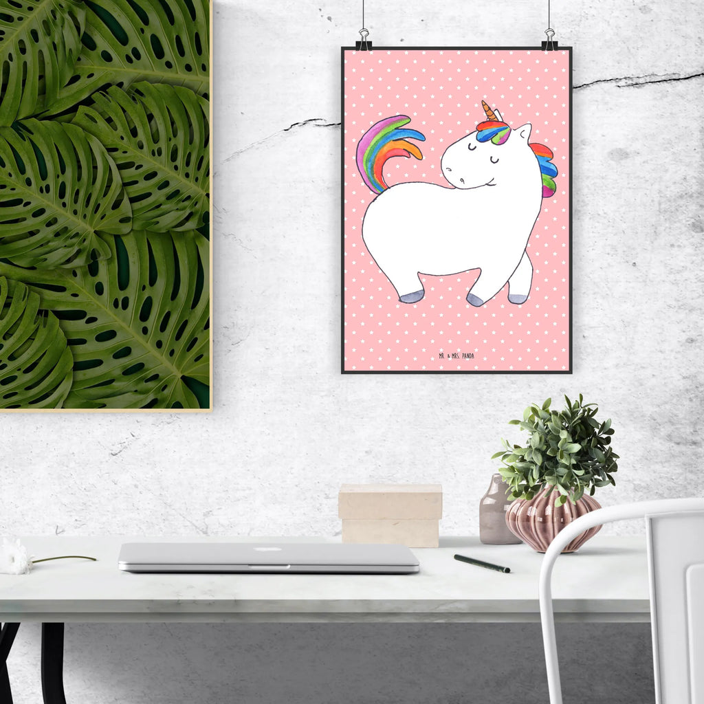 Poster Einhorn Stolzieren Poster, Wandposter, Bild, Wanddeko, Küchenposter, Kinderposter, Wanddeko Bild, Raumdekoration, Wanddekoration, Handgemaltes Poster, Mr. & Mrs. Panda Poster, Designposter, Kunstdruck, Posterdruck, Einhorn, Einhörner, Einhorn Deko, Unicorn, stolz, anders, bunt, Pferd, Reiter, Reiten, Freundin, Geschenk