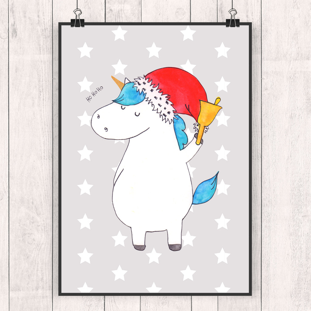 Poster Einhorn Weihnachtsmann Poster, Wandposter, Bild, Wanddeko, Küchenposter, Kinderposter, Wanddeko Bild, Raumdekoration, Wanddekoration, Handgemaltes Poster, Mr. & Mrs. Panda Poster, Designposter, Kunstdruck, Posterdruck, Einhorn, Einhörner, Einhorn Deko, Pegasus, Unicorn, Gin, Schokolade, Schoki, Weihnachten, Weihnachtsmann, Nikolaus, Wunschzettel, Wunschliste, Feenstaub