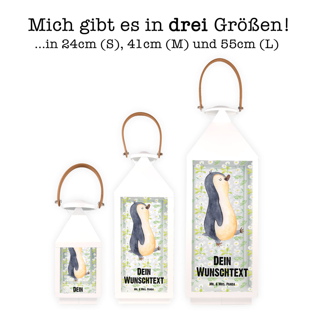 Personalisierte Deko Laterne Pinguin marschierend Gartenlampe, Gartenleuchte, Gartendekoration, Gartenlicht, Laterne kleine Laternen, XXL Laternen, Laterne groß, Pinguin, Pinguine, Frühaufsteher, Langschläfer, Bruder, Schwester, Familie