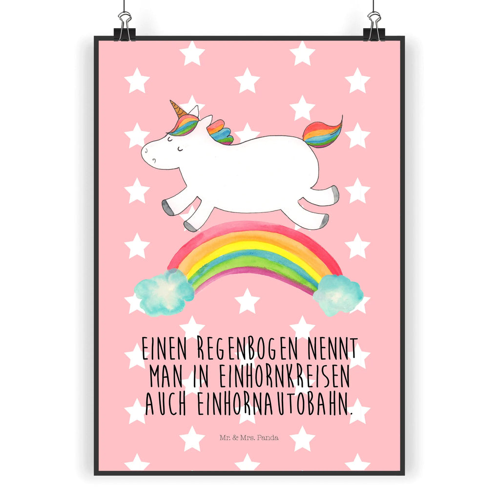 Poster Einhorn Regenbogen Poster, Wandposter, Bild, Wanddeko, Küchenposter, Kinderposter, Wanddeko Bild, Raumdekoration, Wanddekoration, Handgemaltes Poster, Mr. & Mrs. Panda Poster, Designposter, Kunstdruck, Posterdruck, Einhorn, Einhörner, Einhorn Deko, Pegasus, Unicorn, Regenbogen, Glitzer, Einhornpower, Erwachsenwerden, Einhornautobahn