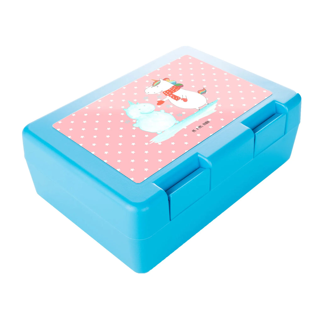 Brotdose Einhorn Schneemann Brotbox, Snackbox, Lunch box, Butterbrotdose, Brotzeitbox, Einhorn, Einhörner, Einhorn Deko, Unicorn, Schneemann, Winter, Schnee, Kuchen, Weihnachten, kalt, Mütze, Handschuhe, X-Mas