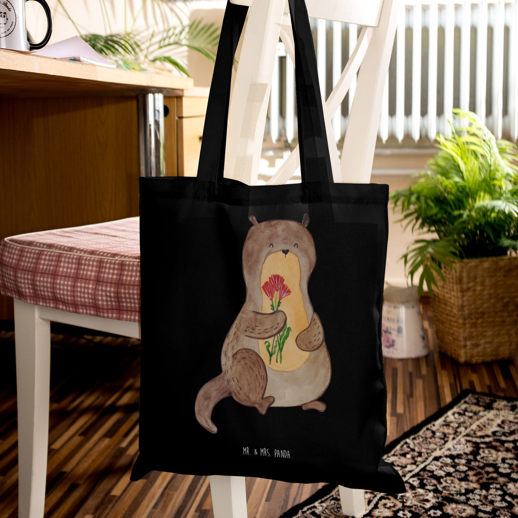 Tragetasche Otter Blumenstrauß Beuteltasche, Beutel, Einkaufstasche, Jutebeutel, Stoffbeutel, Tasche, Shopper, Umhängetasche, Strandtasche, Schultertasche, Stofftasche, Tragetasche, Badetasche, Jutetasche, Einkaufstüte, Laptoptasche, Otter, Fischotter, Seeotter, Otter Seeotter See Otter