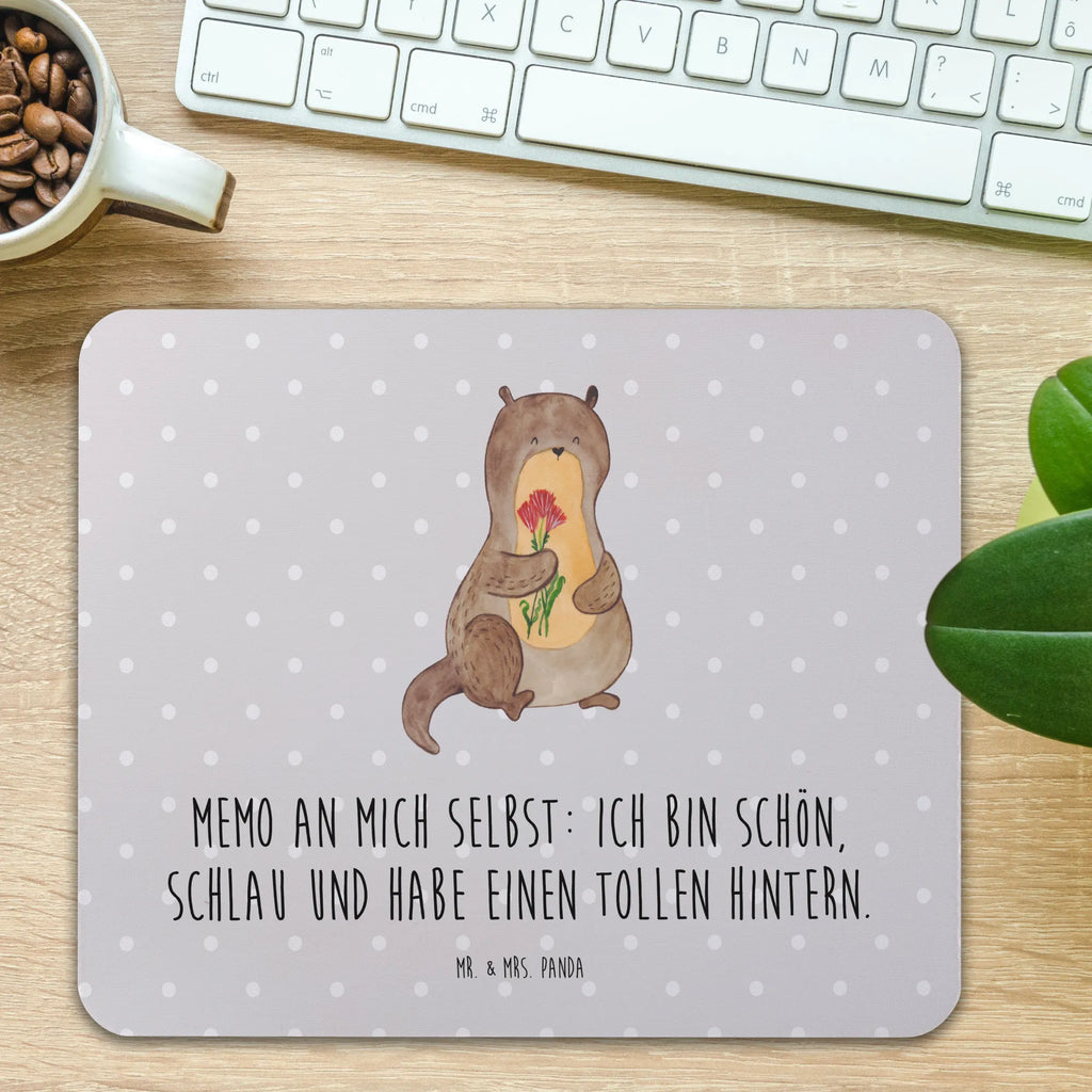 Mauspad Otter Blumenstrauß Mousepad, Computer zubehör, Büroausstattung, PC Zubehör, Arbeitszimmer, Mauspad, Einzigartiges Mauspad, Designer Mauspad, Mausunterlage, Mauspad Büro, Otter, Fischotter, Seeotter, Otter Seeotter See Otter