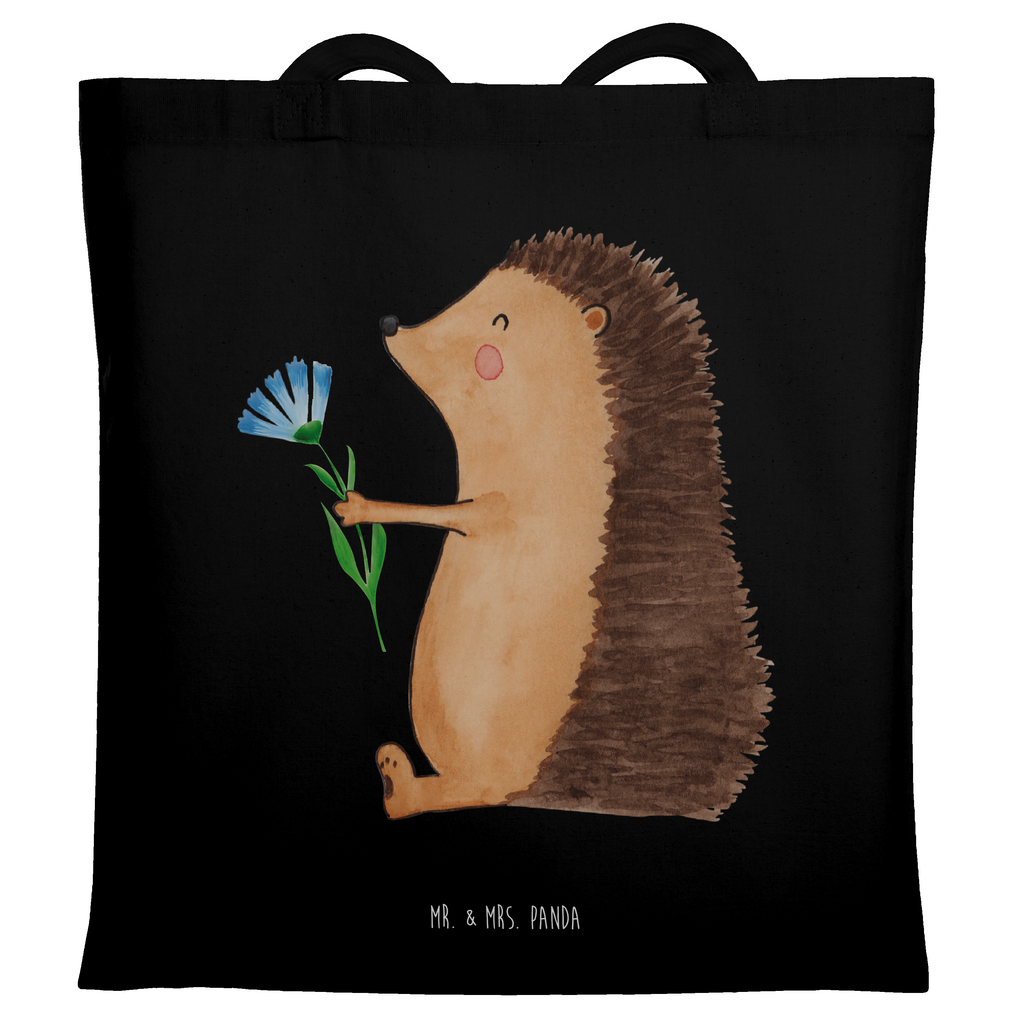 Tragetasche Igel Blumen Beuteltasche, Beutel, Einkaufstasche, Jutebeutel, Stoffbeutel, Tasche, Shopper, Umhängetasche, Strandtasche, Schultertasche, Stofftasche, Tragetasche, Badetasche, Jutetasche, Einkaufstüte, Laptoptasche, Tiermotive, Gute Laune, lustige Sprüche, Tiere, Igel, Gute Besserung, Genesungswünsche, Krankheit, Krankenhaus, krank, Besuch