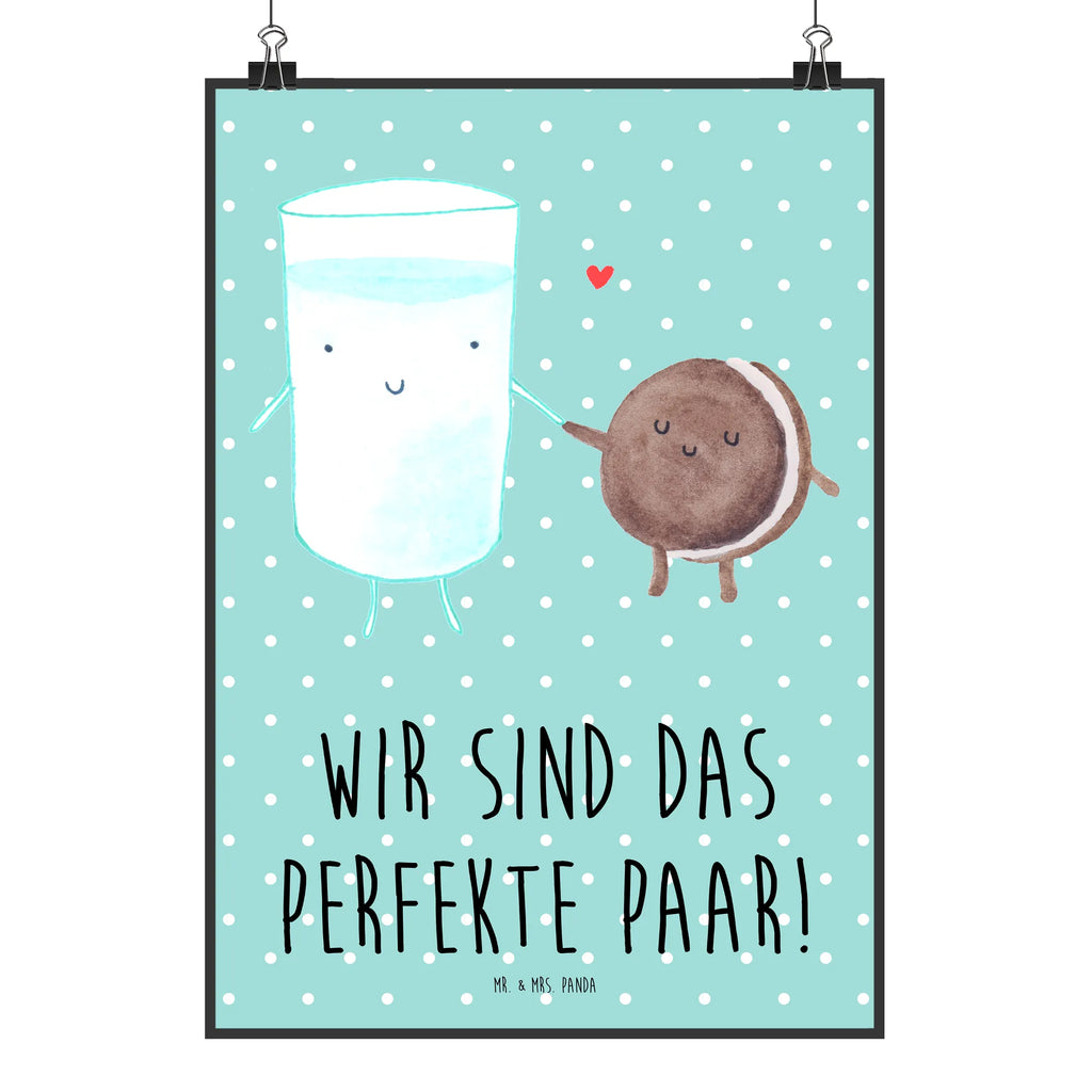 Poster Milch Keks Poster, Wandposter, Bild, Wanddeko, Küchenposter, Kinderposter, Wanddeko Bild, Raumdekoration, Wanddekoration, Handgemaltes Poster, Mr. & Mrs. Panda Poster, Designposter, Kunstdruck, Posterdruck, Tiermotive, Gute Laune, lustige Sprüche, Tiere, Milk, Cookie, Milch, Keks, Kekse, Kaffee, Einladung Frühstück, Motiv süß, romantisch, perfektes Paar