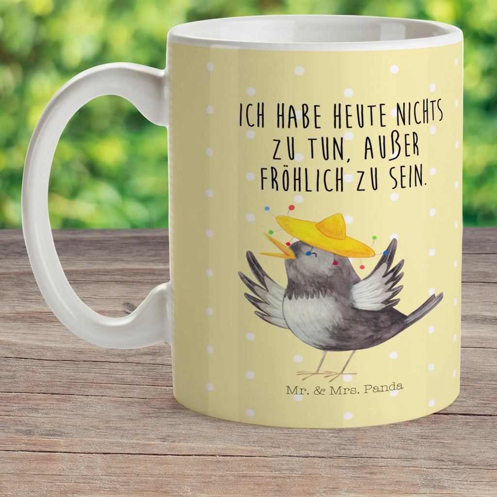 Kindertasse Rabe Sombrero Kindertasse, Kinder Tasse, Kunststoff Tasse, Kindergarten Tasse, Trinkbecher, Camping Becher, Kaffeetasse, Kunststoffbecher, Kindergartenbecher, Outdoorgeschirr, Kunststoffgeschirr, Reisebecher, Reisetasse, Kinderbecher, Bruchfeste Tasse, Bruchsichere Tasse, Plastik Tasse, Plastiktasse, Tiermotive, Gute Laune, lustige Sprüche, Tiere, Rabe, Vogel, Vögel, Spruch positiv, fröhlich sein, glücklich sein, Glück Spruch, froh, Elster, Motivation