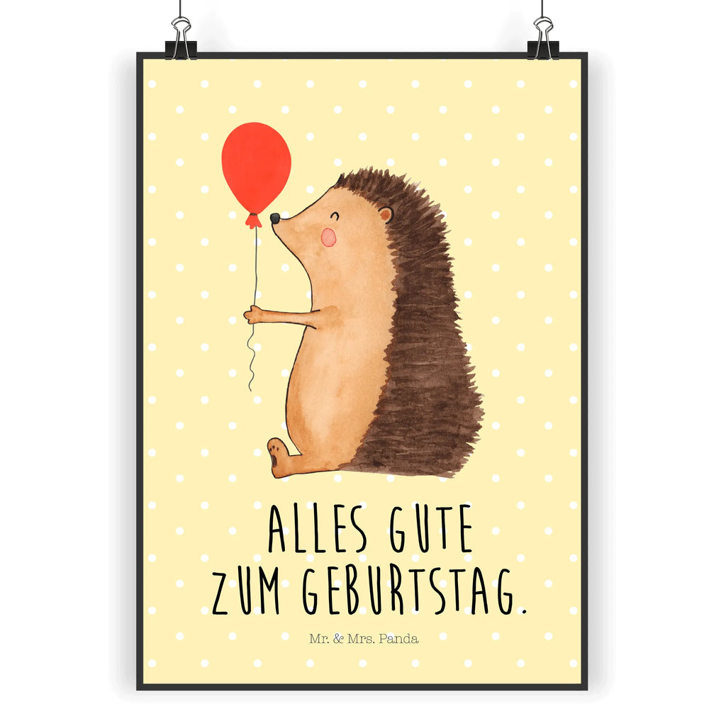 Poster Igel Luftballon Poster, Wandposter, Bild, Wanddeko, Küchenposter, Kinderposter, Wanddeko Bild, Raumdekoration, Wanddekoration, Handgemaltes Poster, Mr. & Mrs. Panda Poster, Designposter, Kunstdruck, Posterdruck, Tiermotive, Gute Laune, lustige Sprüche, Tiere, Igel, Geburtstag, Herzlichen Glückwunsch, Glückwunsch, Geburtstagskind, Ballon, Happy Birthday