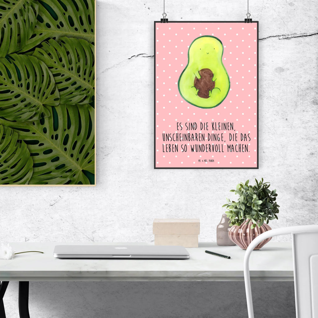 Poster Avocado Kern Poster, Wandposter, Bild, Wanddeko, Küchenposter, Kinderposter, Wanddeko Bild, Raumdekoration, Wanddekoration, Handgemaltes Poster, Mr. & Mrs. Panda Poster, Designposter, Kunstdruck, Posterdruck, Avocado, Veggie, Vegan, Gesund, Avokado, Avocadokern, Kern, Pflanze, Spruch Leben