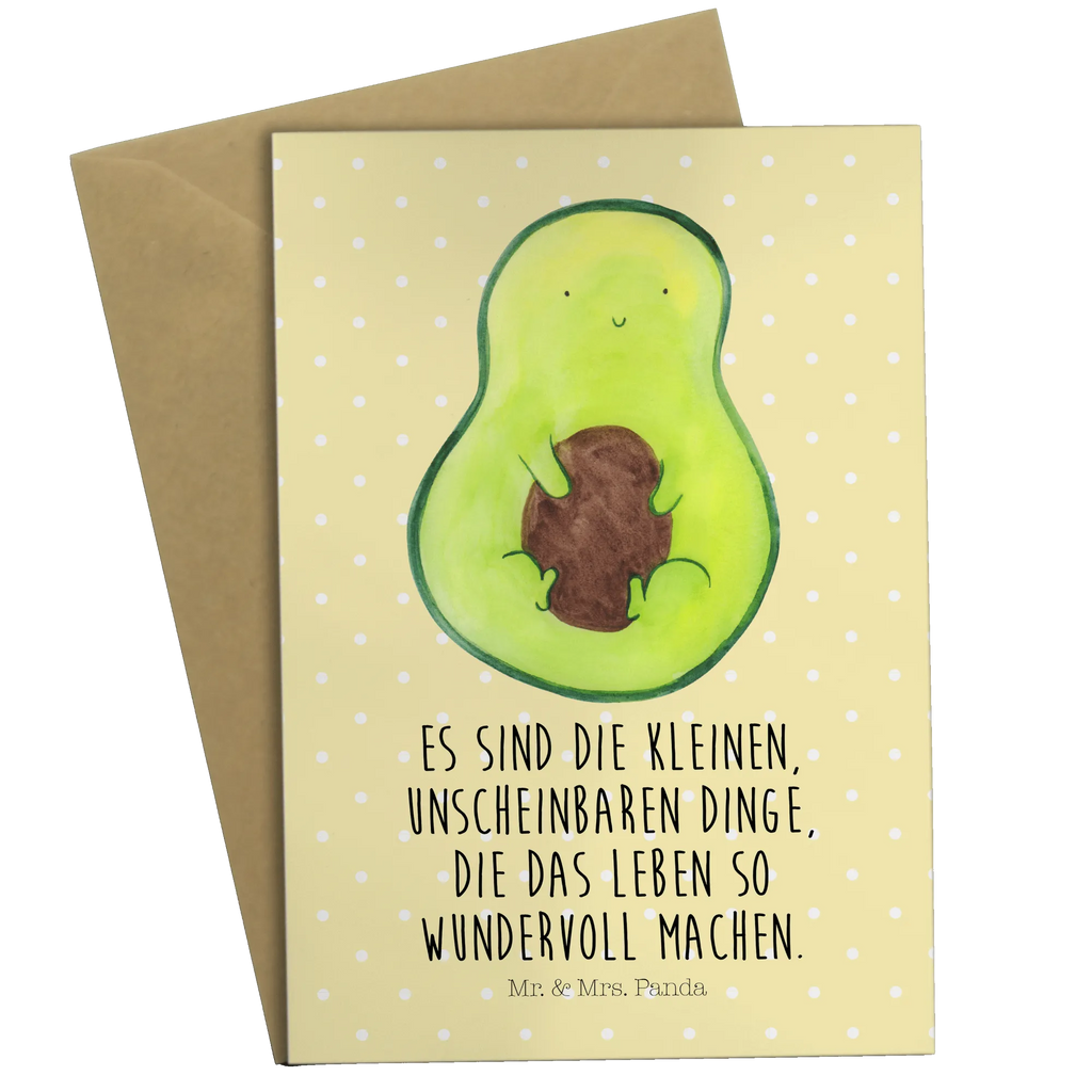 Greetings card avocado core Grußkarte, Klappkarte, Einladungskarte, Glückwunschkarte, Hochzeitskarte, Geburtstagskarte, Karte, Ansichtskarten, Avocado, Veggie, Vegan, Gesund, Avokado, Avocadokern, Kern, Pflanze, Spruch Leben