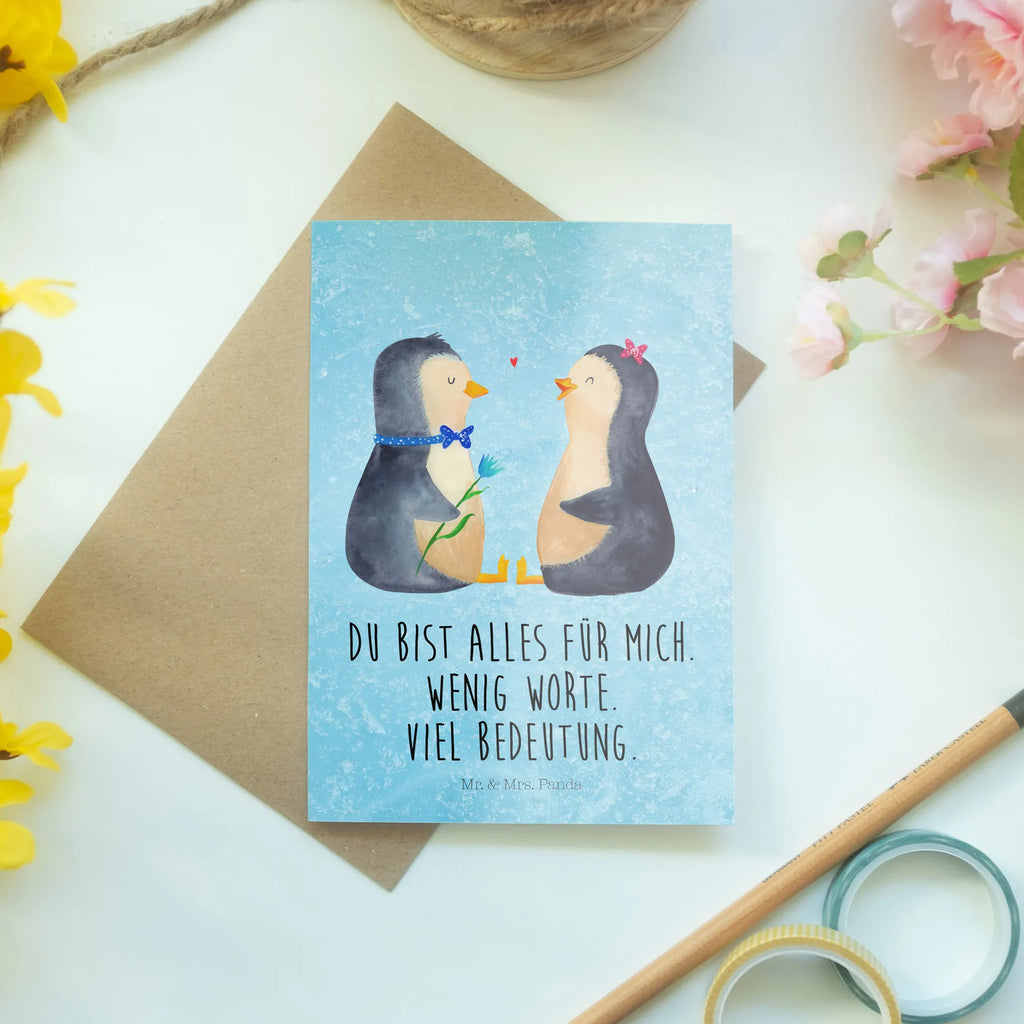 Grußkarte Pinguin Pärchen Grußkarte, Klappkarte, Einladungskarte, Glückwunschkarte, Hochzeitskarte, Geburtstagskarte, Karte, Ansichtskarten, Pinguin, Pinguine, Liebe, Liebespaar, Liebesbeweis, Liebesgeschenk, Verlobung, Jahrestag, Hochzeitstag, Hochzeit, Hochzeitsgeschenk, große Liebe, Traumpaar