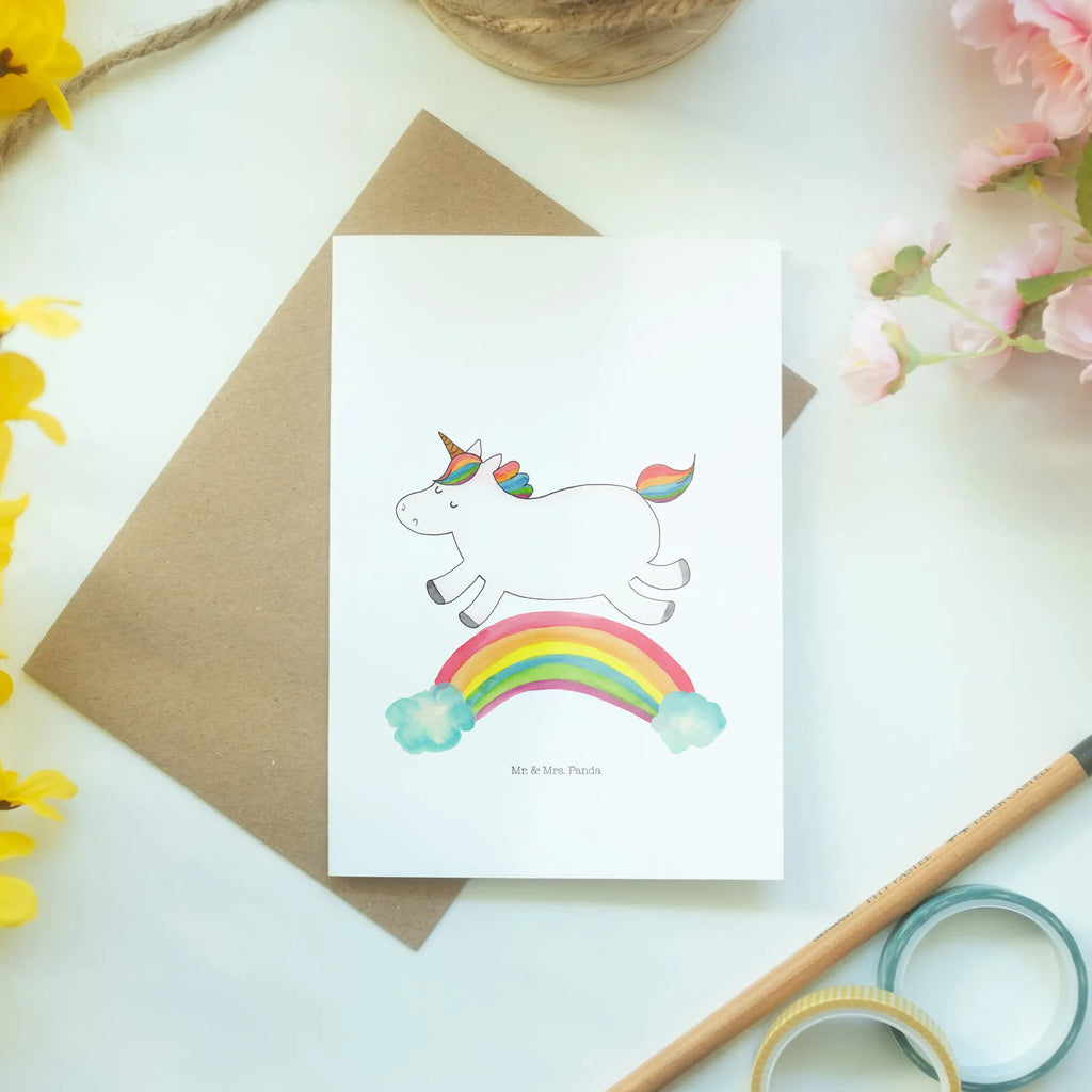 Grußkarte Einhorn Regenbogen Grußkarte, Klappkarte, Einladungskarte, Glückwunschkarte, Hochzeitskarte, Geburtstagskarte, Karte, Ansichtskarten, Einhorn, Einhörner, Einhorn Deko, Pegasus, Unicorn, Regenbogen, Glitzer, Einhornpower, Erwachsenwerden, Einhornautobahn