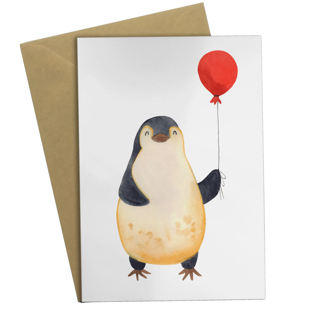 Grußkarte Pinguin Luftballon Grußkarte, Klappkarte, Einladungskarte, Glückwunschkarte, Hochzeitskarte, Geburtstagskarte, Karte, Ansichtskarten, Pinguin, Pinguine, Luftballon, Tagträume, Lebenslust, Geschenk Freundin, Geschenkidee, beste Freundin, Motivation, Neustart, neues Leben, Liebe, Glück