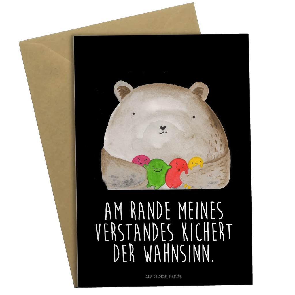 Grußkarte Bär Gefühl Grußkarte, Klappkarte, Einladungskarte, Glückwunschkarte, Hochzeitskarte, Geburtstagskarte, Karte, Ansichtskarten, Bär, Teddy, Teddybär, Wahnsinn, Verrückt, Durchgedreht