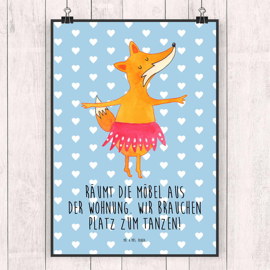 Poster Fuchs Ballerina Poster, Wandposter, Bild, Wanddeko, Küchenposter, Kinderposter, Wanddeko Bild, Raumdekoration, Wanddekoration, Handgemaltes Poster, Mr. & Mrs. Panda Poster, Designposter, Kunstdruck, Posterdruck, Fuchs, Fuchs Spruch, Füchse, Füchsin, Ballerina, Ballett, Tänzerin, Tanzen, Party, Einladung, Geburtstag