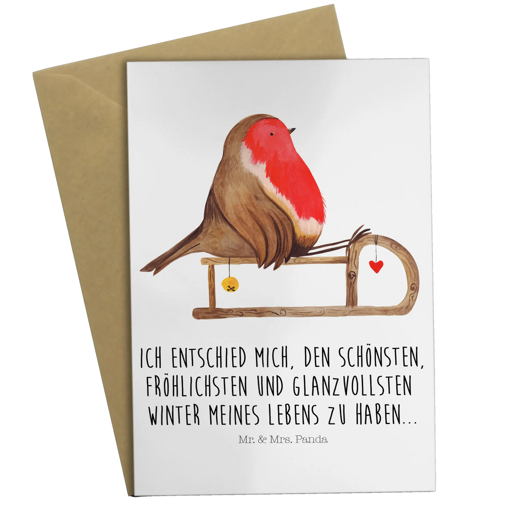 Grußkarte Rotkehlchen Schlitten Grußkarte, Klappkarte, Einladungskarte, Glückwunschkarte, Hochzeitskarte, Geburtstagskarte, Karte, Ansichtskarten, Winter, Weihnachten, Weihnachtsdeko, Nikolaus, Advent, Heiligabend, Wintermotiv, Schlitten, Vogel