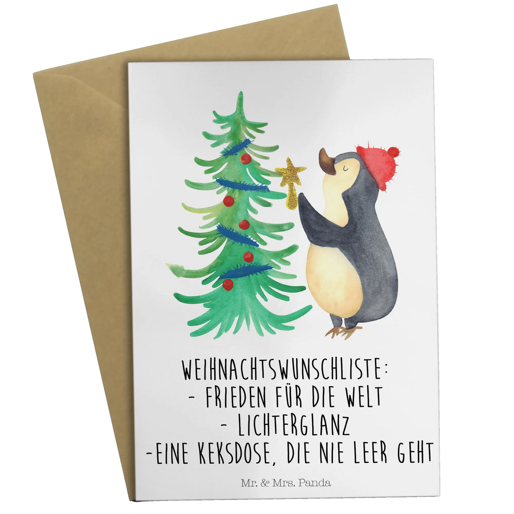 Grußkarte Pinguin Weihnachtsbaum Grußkarte, Klappkarte, Einladungskarte, Glückwunschkarte, Hochzeitskarte, Geburtstagskarte, Karte, Ansichtskarten, Winter, Weihnachten, Weihnachtsdeko, Nikolaus, Advent, Heiligabend, Wintermotiv, Pinguin