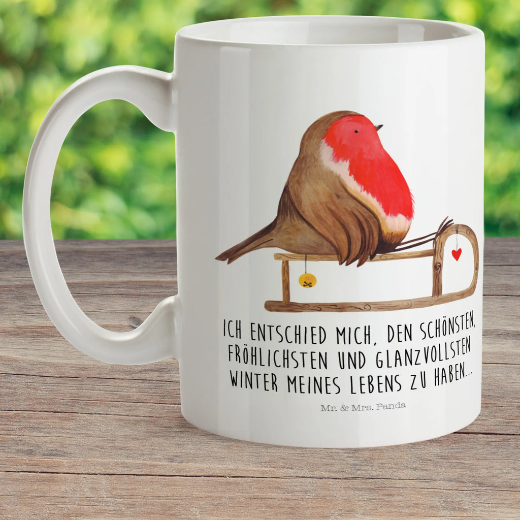 Kindertasse Rotkehlchen Schlitten Kindertasse, Kinder Tasse, Kunststoff Tasse, Kindergarten Tasse, Trinkbecher, Camping Becher, Kaffeetasse, Kunststoffbecher, Kindergartenbecher, Outdoorgeschirr, Kunststoffgeschirr, Reisebecher, Reisetasse, Kinderbecher, Bruchfeste Tasse, Bruchsichere Tasse, Plastik Tasse, Plastiktasse, Winter, Weihnachten, Weihnachtsdeko, Nikolaus, Advent, Heiligabend, Wintermotiv, Schlitten, Vogel