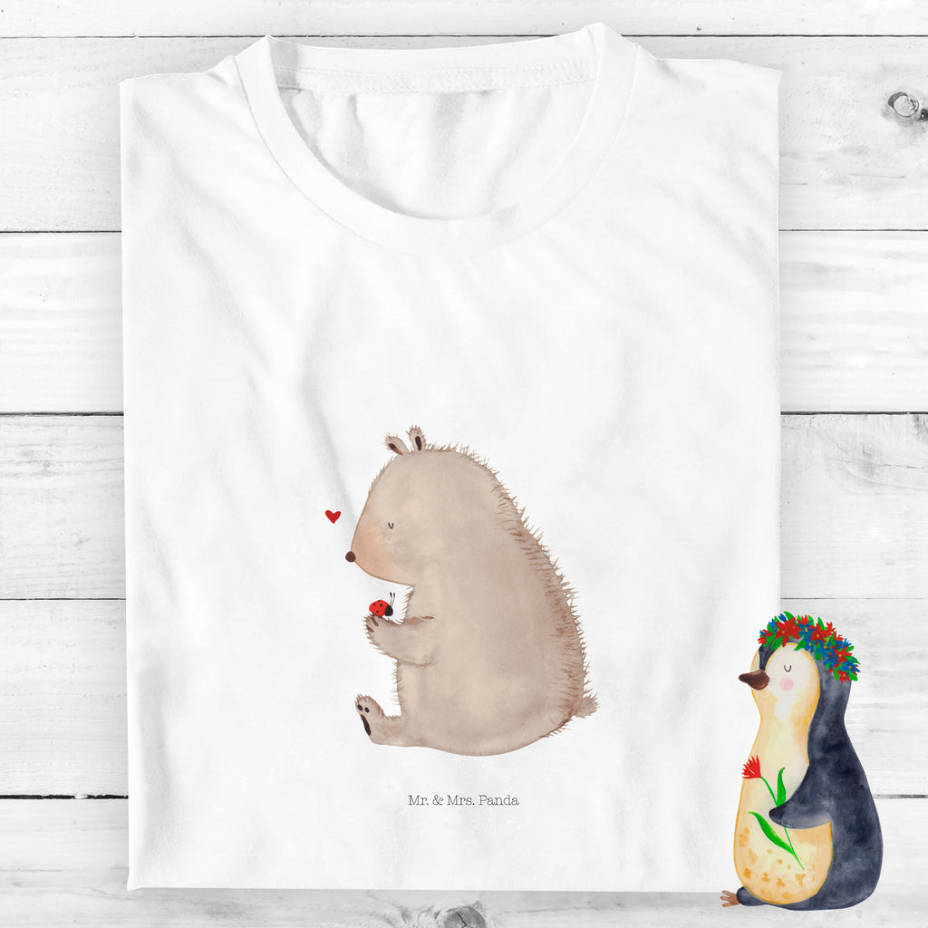 Organic Kinder T-Shirt Bär Marienkäfer Kinder T-Shirt, Kinder T-Shirt Mädchen, Kinder T-Shirt Jungen, Bär, Teddy, Teddybär, Marienkäfer, Liebe, Freiheit, Motivation, Das Leben ist schön